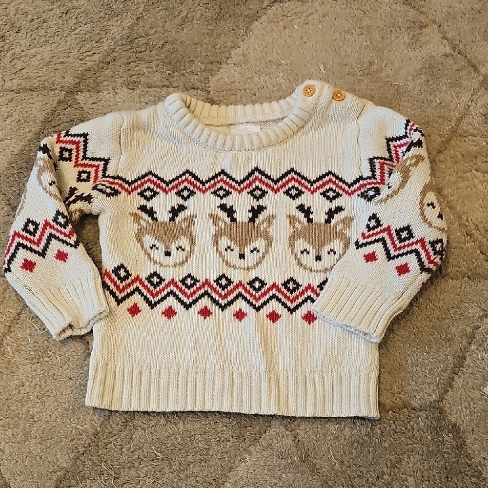Cozy Cream Reindeer Sweater for Kids